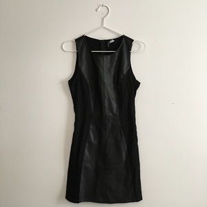Faux leather mini dress